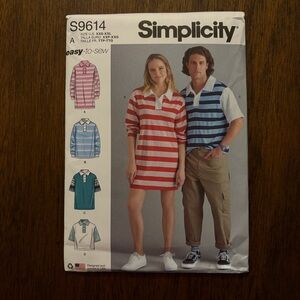 Simplicity Unisex Pattern S9614 A for Teens, Misses, and Mens Polo Shirts